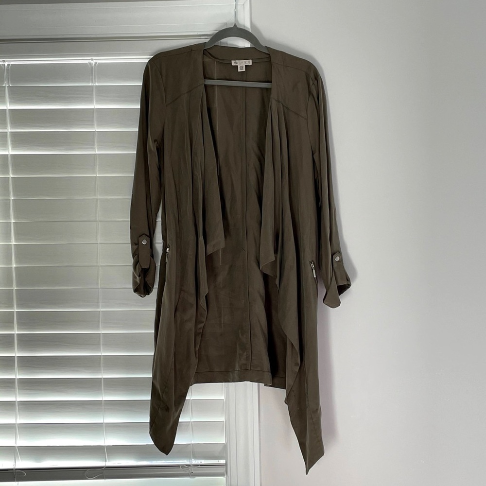 Lila Rose Army Green Long Blazer